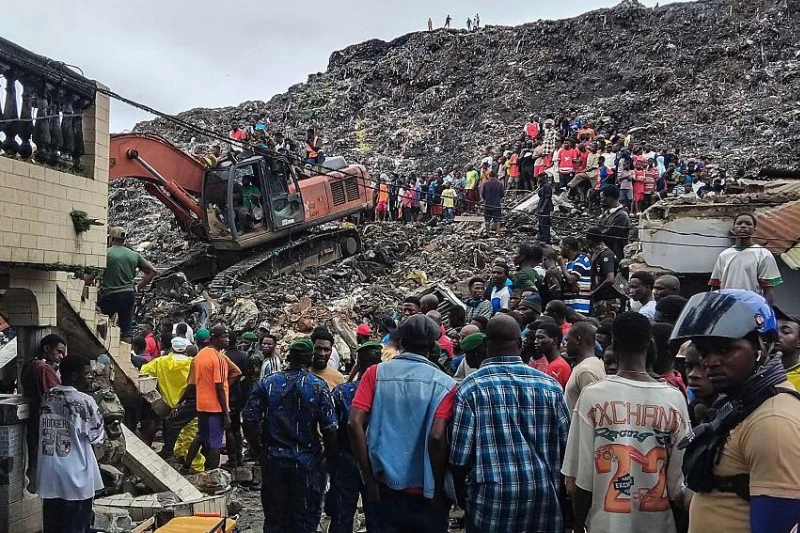 Guinea landfill collapse: at least 30 dead as heavy rain buries Conakry homes